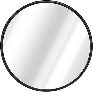 Espelho convexo grande angular preto circular para garagem