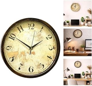 RELOGIO DE PAREDE ESTILO MADEIRA REDODNDO VINTAGE RETRO RUSTICO ENVELHECIDO DECORATIVO SALA ESCRITORIO COZINHA