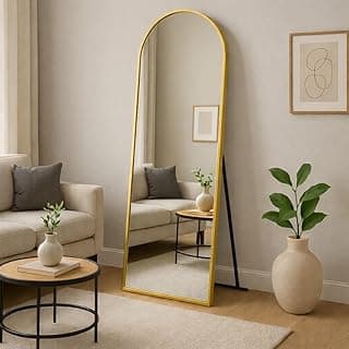 Espelho de chão dourado grande 40cm x 120cm para decoração de sala