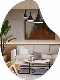 Espelho decorativo orgânico 50cmx35cm moderno luxo sala quarto banheiro