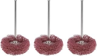 Mini roda abrasiva de polimento de nylon 25 mm x 7 mm com mandril de 2,35 mm para ferramenta rotativa vermelha, 3 peças