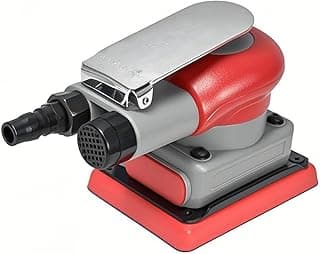 Lixadeira orbital pneumática BTER 10.000 rpm, cinza e vermelho, para madeira e metal