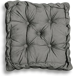 Assento Futon 50x50cm Suede Liso Decorativa – Praticidade e Conforto Macio Colorido Futton Turco Quadrado Alto(Chumbo)