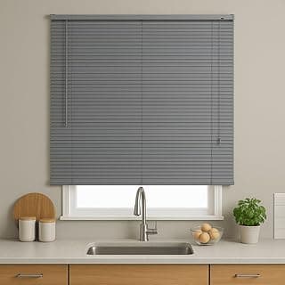 Persiana PVC Horizontal 25mm Bloco 80larg x 80alt Cinza Topflex