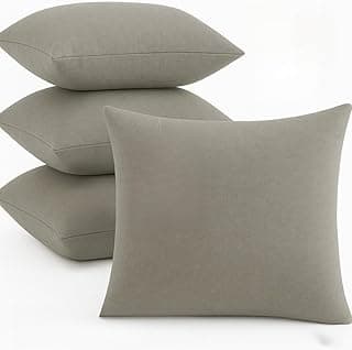 Kit 4 almofadas decorativas cinzas para sofá 45x45cm tecido percal macio