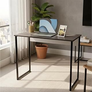 Escrivaninha Industrial Dobrável ou Fixa para Home Office, Mesa de Computador Compacta(Cinza - fixa)