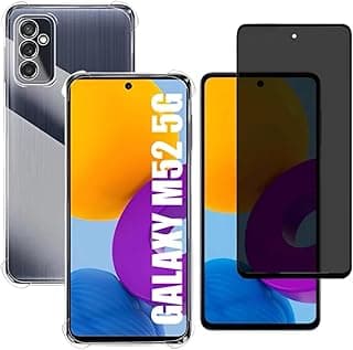 Kit Capa Capinha Transparente e Película De Vidro Privacidade Para Samsung Galaxy M52