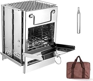 Fogão a lenha dobrável kit maçarico mini churrasqueira com bolsa de transporte para mochila caminhada acampamento cozinhar