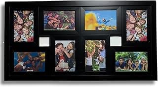 Quadro multifotos 10x15 preto com 8 fotos para parede - MOLDURALLE