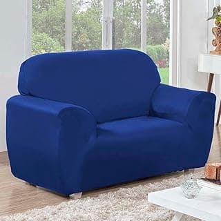 Capa Protetor De Sofá 2 Lugares Lisa Malha Gel Coladinha (Azul Royal)