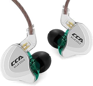 CCA Fone de ouvido C10 intra-auricular 10 drivers híbridos com fio 4BA 1DD HiFi IEM fones de ouvido estéreo com isolamento de ruído com cabo destacável para músicos, cantores, estúdio, audiófilos, DJ
