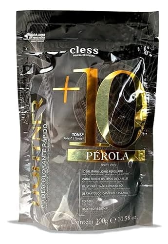 Pó Descolorante Lightner Pérola Clareia Até 10 Tons Fórmula com Extrato de Pérola Protege e Recupera Fios Para Loiro Platinado Profissional Embalagem 300g