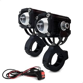Kit Farol de Milha Auxiliar Moto Preto com Lentes Transparentes