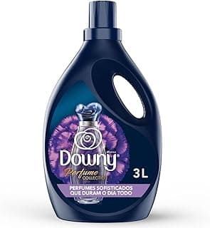Frasco de amaciante Downy Perfume Collection Místico, 3L, azul escuro com rótulo violeta e branco