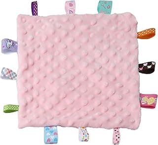 CREVENT Cobertores de segurança com etiqueta para bebês, macios pequenos Loveys para meninas, cobertor sensorial para bebê, ótimos presentes para chá de bebê de aniversário 25 x 25 cm (rosa, berço)