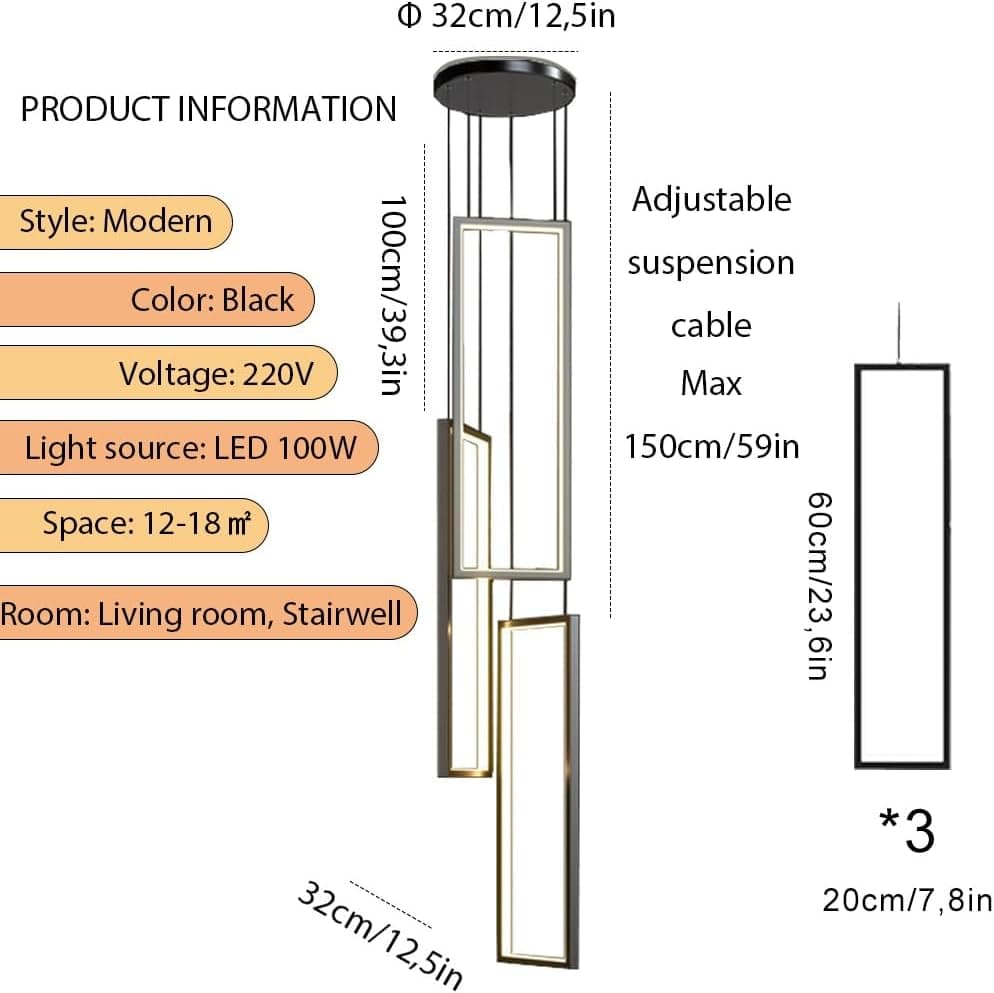 Luminária Pendente LED Regulável com Controle Remoto Longa Cor Prata 100W
