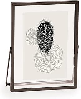 Porta-retrato em metal 10x15 com arte abstrata preto e branco