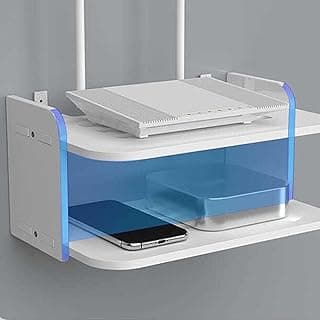Zerodis Prateleira de Armazenamento de Roteador Estantes Audiovisuais Prateleira Decorativa Moderna Adequada para Home Office para Armazenar Caixas de Configuração de Roteadores Wifi Modems de