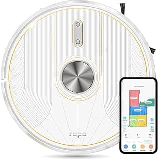 Robô aspirador Ropo Glass 5 com tecnologia LIDAR, esterilização LED UV, interface de aplicativo em smartphone
