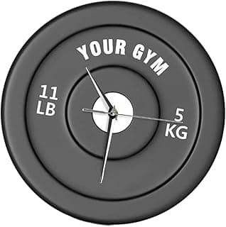 Relógio de Parede 3D em Formato de Barra de Halteres, Redondo, 30 Cm, Decorativo, para Sala de Estar, Ideal para Fitness, Esportes E Academia.