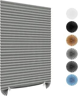 Persiana adesiva para janelas com design veneziana, sem perfuração, cinza escuro, fundo branco
