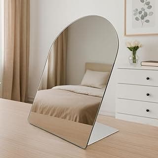 Espelho decorativo arqueado com vidro polido e lapidado para mesa
