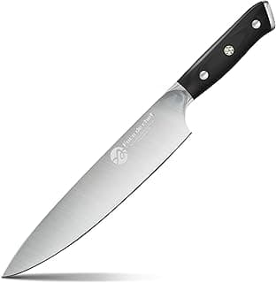 Faca de Chef Genérico SANTE Profissional Aço Alto Carbono Cabo Ergonômico 8 Polegadas Preto e Prata 1 Unidade