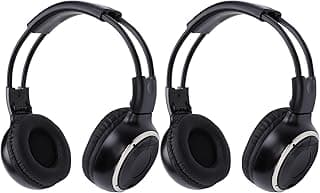 Fones de ouvido sem fio pretos GOWENIC com infravermelho para DVD automotivo