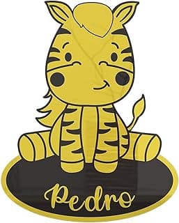Quadro decorativo em acrílico com zebra personalizada com o nome Pedro