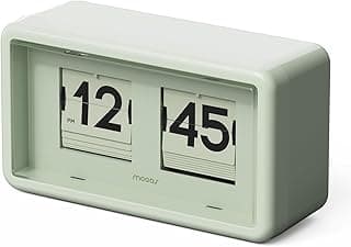 Relógio de mesa flip branco mooas design retrô