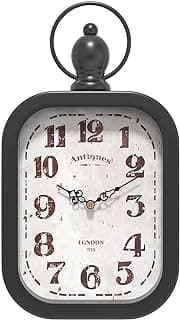 Relógio de parede retangular pequeno retrô preto vintage Menterry