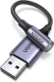 Adaptador de Áudio USB UGREEN para Conector de 3,5 mm com Cabo Trançado