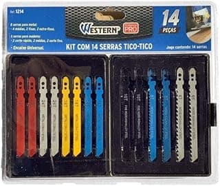 Kit com 14 lâminas para serra tico-tico da marca Western PRO