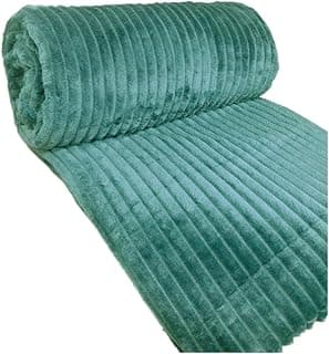 Manta super king microfibra verde canelada felpuda 2,80m x 2,50m