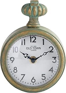 Relógio de parede vintage pequeno de 12 cm com acabamento metálico e estilo country francês