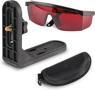 Kit de acessórios de nível a laser com óculos vermelhos e suporte magnético preto