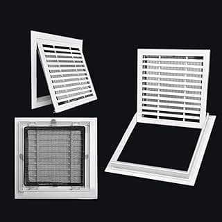 Painel de acesso à ventilação multiuso com tela e tampa, porta de serviço com persianas brancas de 20 a 101 cm (56 x 81 cm)