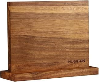 Musifan - Bloco Magnético de Faca - Suporte Magnético para Faca - Suporte para Exibição e Armazenamento de Talheres - Acácia - Marrom