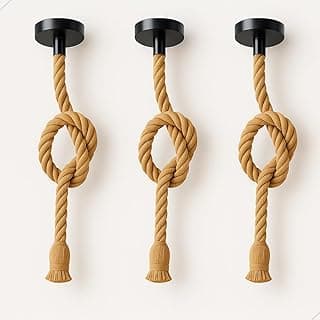 Kit 3 Pendentes Luminária de Corda Sisal Estilo Retrô Vintage Rústico
