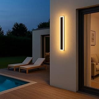 Arandela de LED Externa Moderna, 60cm, Com 3 Temperaturas de Cor, Para Muros e Fachadas