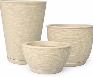 Kit 3 Vasos Polietileno Para Plantas Decorativo / 3 Vasos (Areia)