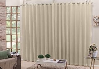 Cortina Voil Pérola Com Forro Blackout Tecido 3,00x2,50 Corta Luz