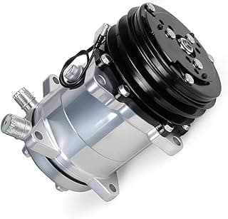 Compressor de ar condicionado automotivo cromado com embreagem e correia em V