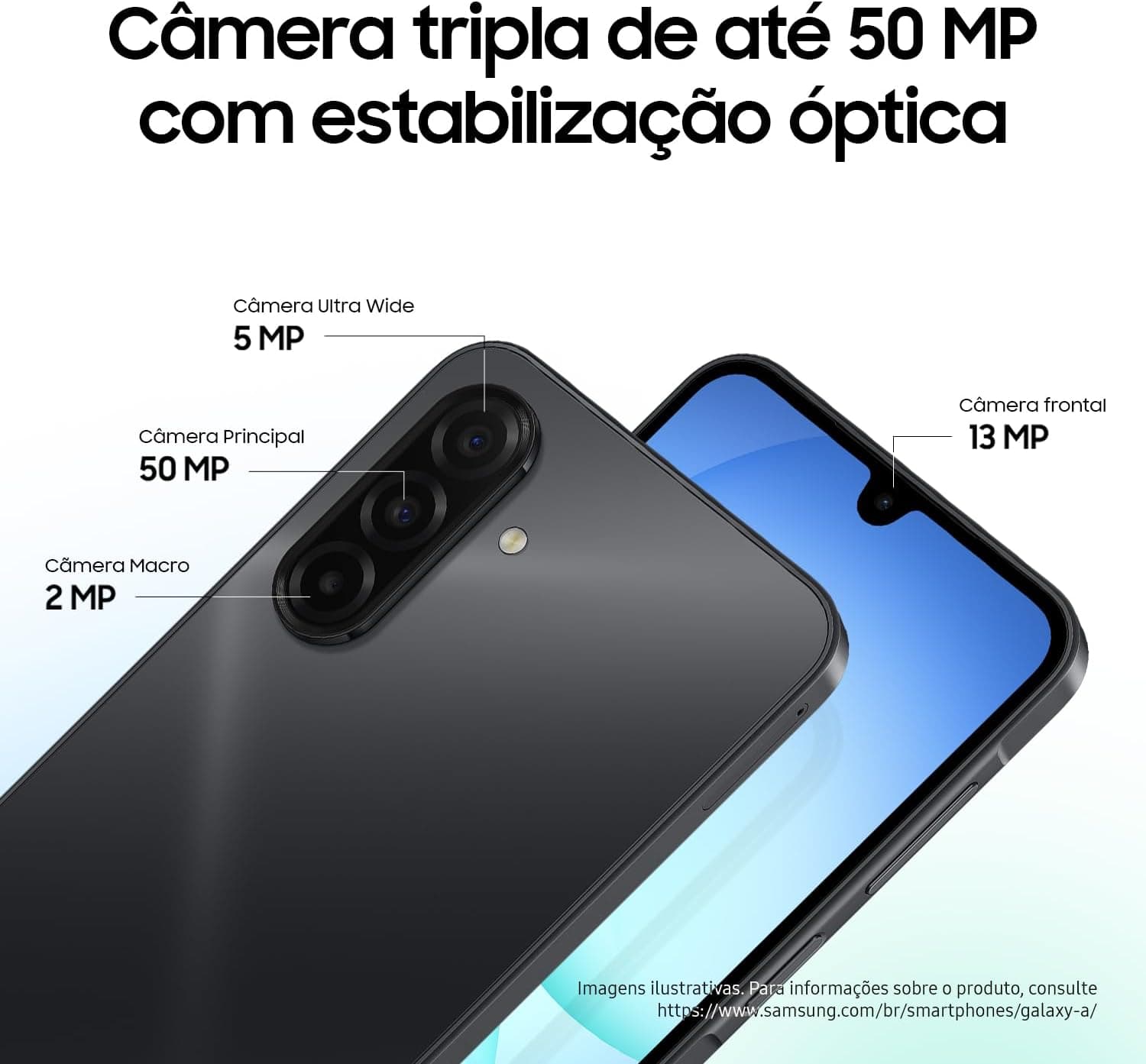 Smartphone Samsung Galaxy A17 Tela 6.7" Super AMOLED 128GB 4GB RAM Preto