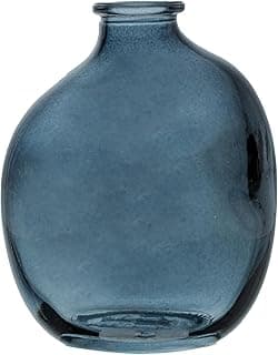 Vaso de vidro azul orgânico WOLFF 9cm x 5,5cm x 11cm