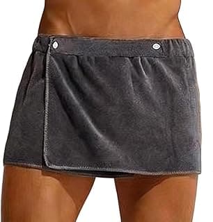 Toalha de banho masculina em forma de calça curta, cinza, microfibra ajustável