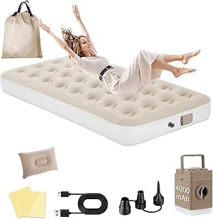 Colchão Inflável de Ar Queen Individual,190cm×95cm×25cm, NEW Actualizar a Qualidade, com Bomba Rápida Inflação/Deflação, Terno Comfort, Camping, Viagem, Portátil Impermeável