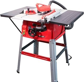 Serra circular de bancada Einhell TC-TS 2025/1 U, vermelha e preta, sobre base metálica prateada