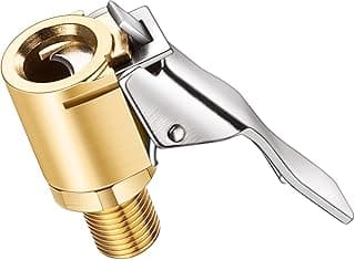 Mandril de ar de pneu com trava de latão, adaptador de mangueira de inflador de pneu em aço inoxidável