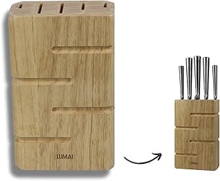 Suporte organizador de facas de madeira Lumai com canais ventilados